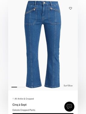 cinq à sept Surf Blue Flare Crop Jeans